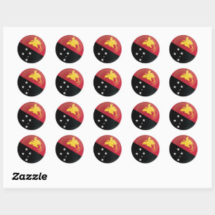 Papua Nya Guinea-Round Icon Flagga Runt Klistermärke