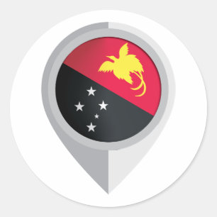 Papua Nya Guinea Runt Klistermärke