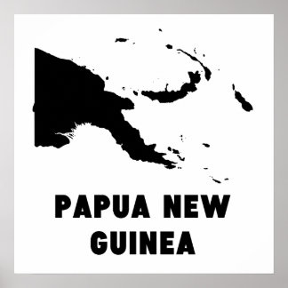 Papua Nya Guinea Silhouette Poster