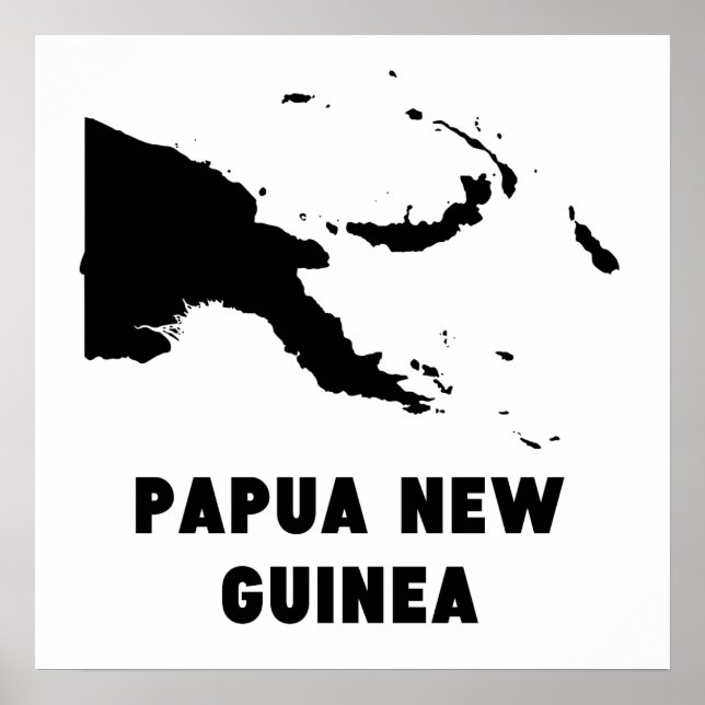 Papua Nya Guinea Silhouette Poster (Framsidan)