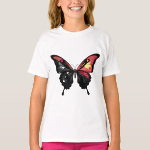 Papua Nya Guinea Swallowtail Butterfly Flagga T Shirt