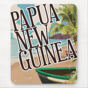 Papua Nya Guinea vintage resor poster konst. Musmatta