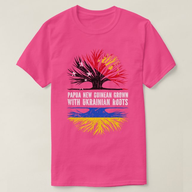 Papua Nya Guinean Grown med ukrainska rötter Flagg T Shirt (Design framsida)