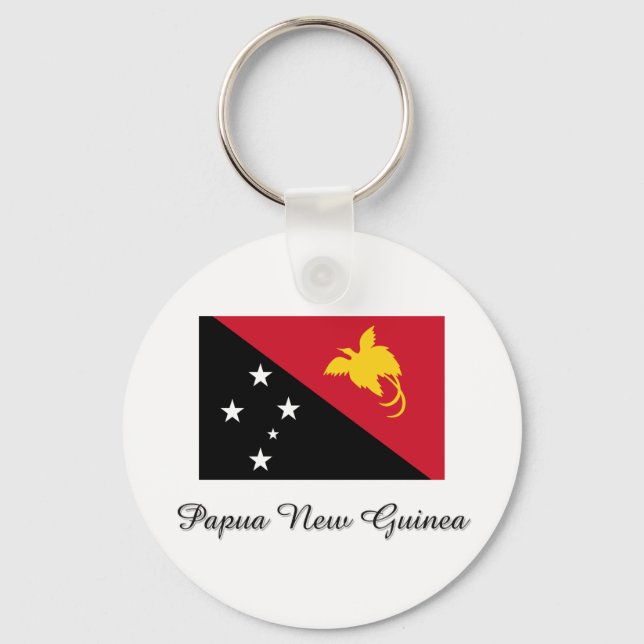 Papua Nya Guineas Flagga Design Nyckelring (Framsida)