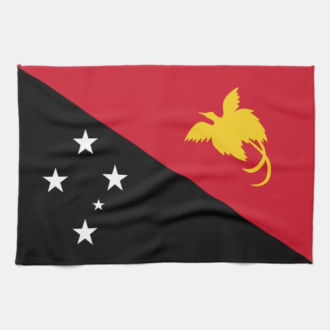 Papua Nya Guineas flagga Kökshandduk (Horisontell)