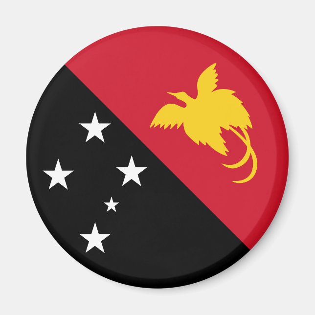 Papua Nya Guineas flagga Magnet (Framsidan)