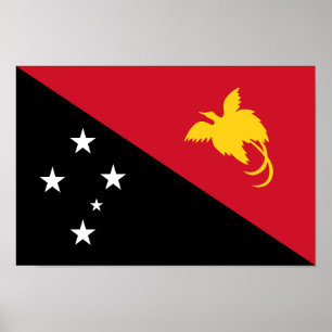Papua Nya Guineas flagga Poster