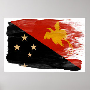 Papua Nya Guineas Flagga Poster