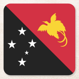Papua Nya Guineas flagga Underlägg Papper Kvadrat