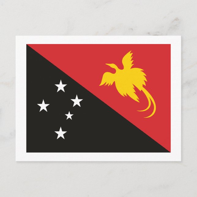 Papua Nya Guineas flagga vykort (Framsida)