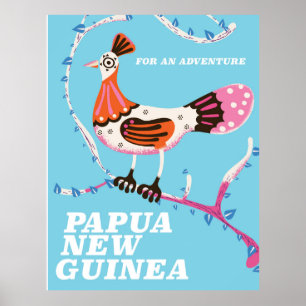 Papua Nya Guineas reseaffisch Poster