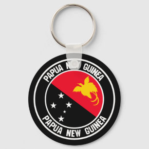Papua Nya Guineas runda Emblem Nyckelring