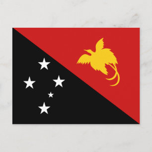 Papua Nya Guineas vykort för Flagga