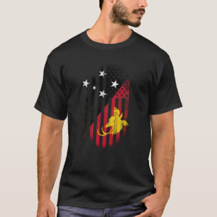 Papuanamerikanska flaggan Papua Nya Guinea och T Shirt