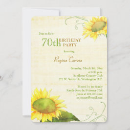 Papyrus Solblommor 70:e Födelsedagsfesten Inbjudningar