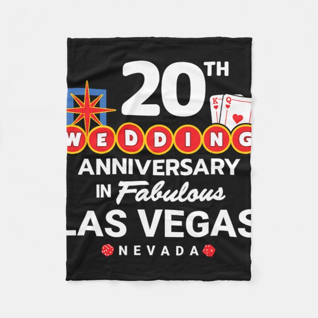Par 20-årsdagen - Vegas 20:e Bröllop Anni Fleecefilt (Framsidan)