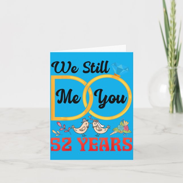Par 52-års bröllopsdag Gift 52 år Kort (Framsida)