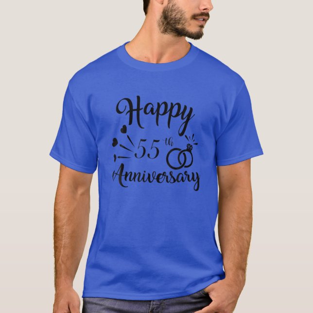 Par 55:e årsdagen för Coola Lycklig 55:e årsdagen T Shirt (Framsida)