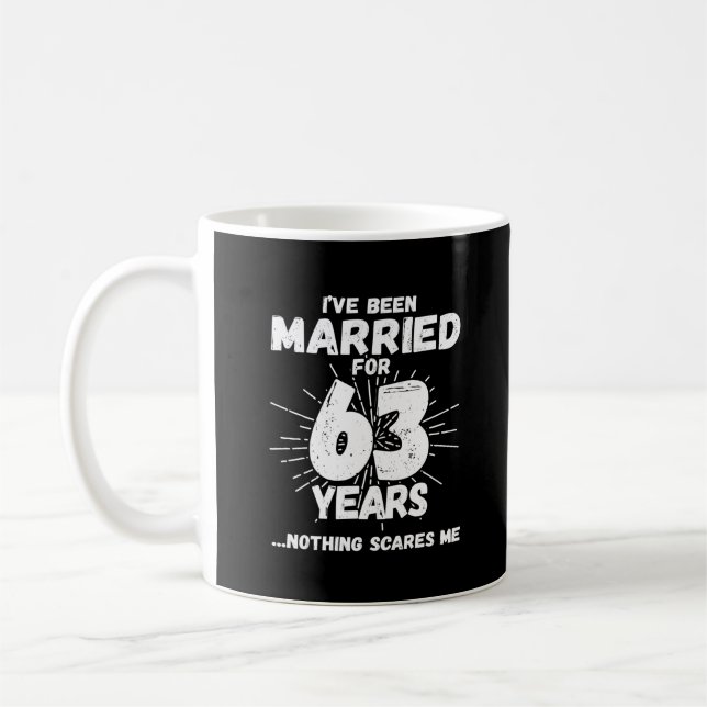 Par Äktenskap 63 År Rolig 63-årsjubileum Kaffemugg (Vänster)