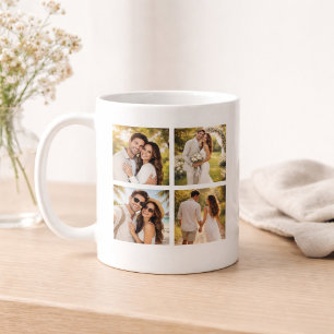 Par årsdag gåva fotokollage kaffemugg