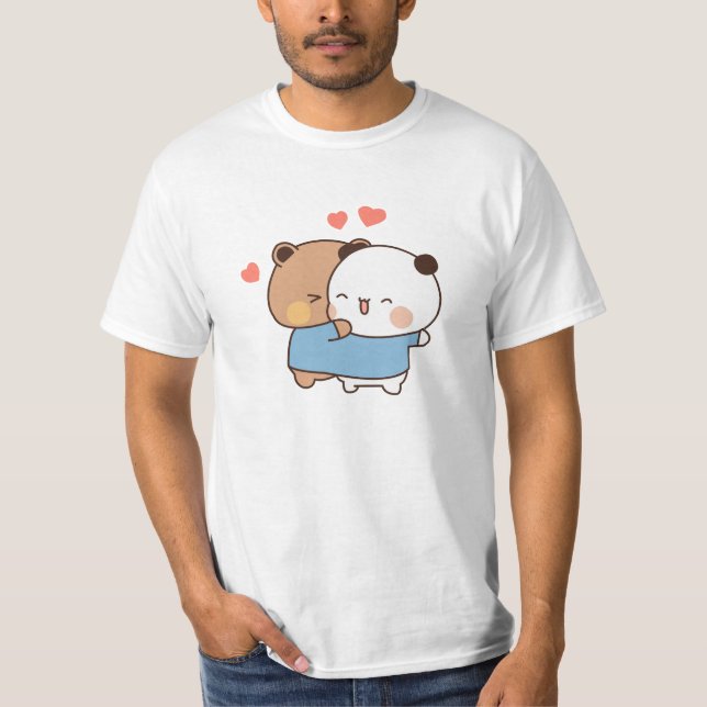 par av bubu och dudu Mjölk och Mocha Bears Kawaii T Shirt (Framsida)
