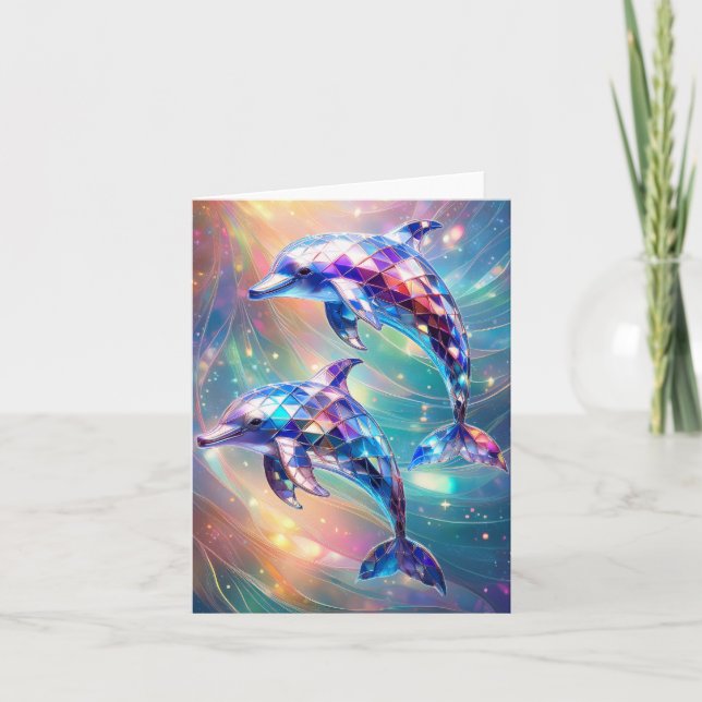 Par av Crystal Dolphins Kort (Framsida)
