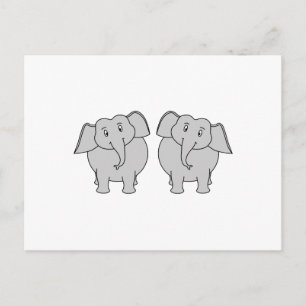 Par av Cute Elephants. Par. Vykort