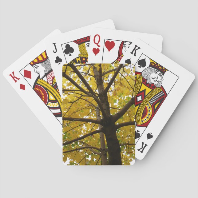 Par av gula lönnar höst natur casinokort (Baksidan)