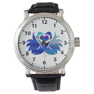 Par av levande svanar (Hansa puuttuwa) Armbandsur