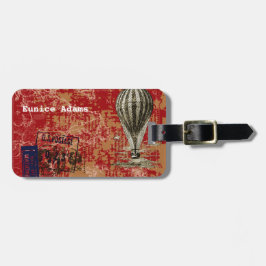 Par Avion Vintage Luftballong Bagagebricka