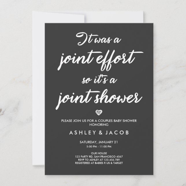 Par Baby Shower-inbjudan, kodschema-hanterare Inbjudningar (Framsida)