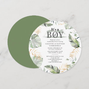 Par Baby Shower Jungle Animal Botanical Modern Inbjudningar
