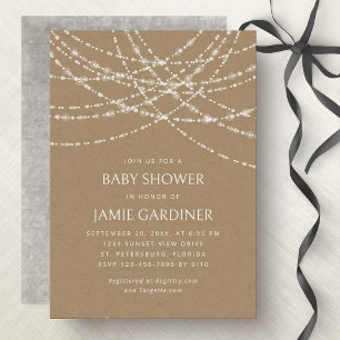Par Baby Shower String Ljus Kraft Inbjudningar
