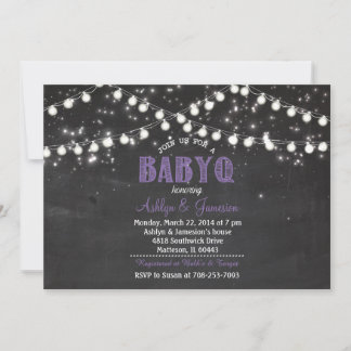 Par BabyQ BBQ Baby Shower LightsCall Inbjudningar
