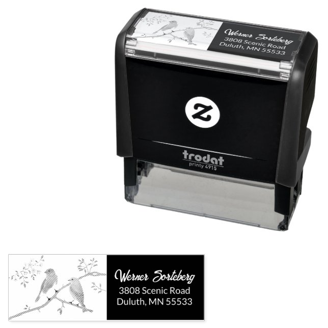 Par blåfåglar Självbläckande stämpel (In Situ)