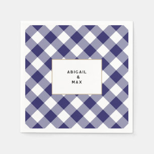 Par Blue Gingham Par Shower Cocktail Pappersservett