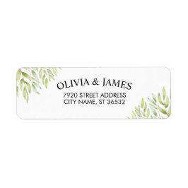 Par Botaniskt vattenfärgsfärgad Elegant Returadress Etikett