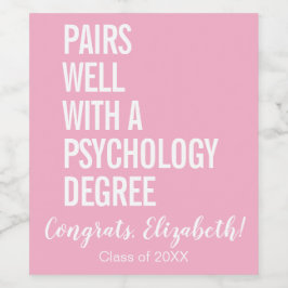 Par bra med en psykologisk examen i Studenten Vinflaska Etikett