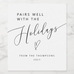 Par bra med Helgdagarna jul Vinflaska Etikett