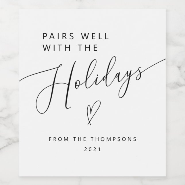 Par bra med Helgdagarna jul Vinflaska Etikett (Singel etikett)