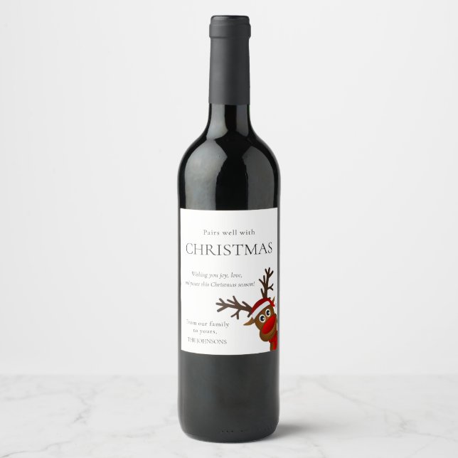 Par bra med jul vinflaska etikett (Framsida)