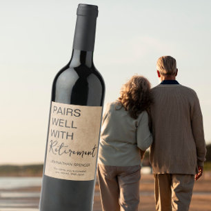 Par bra med Pension - märkesgåva från Vin - Lustig Vinflaska Etikett