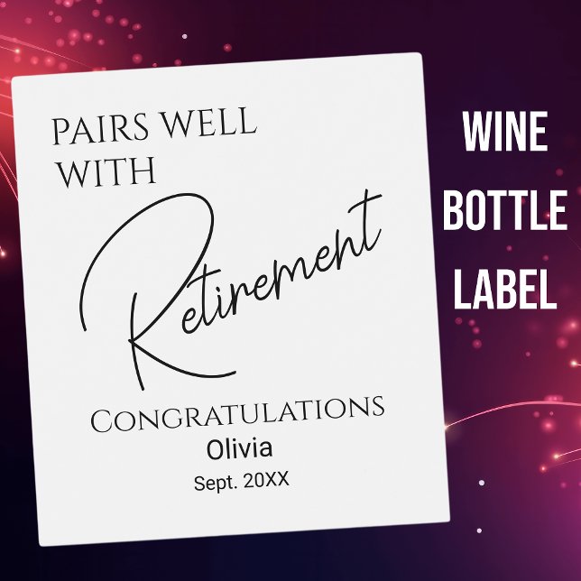 Par bra med Pension Vinflaska Etikett (Skapare uppladdad)