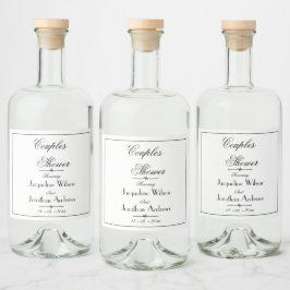 Par Bröllopsfest Enkla Eleganta Namn Skript Chic Spritflaskor Etikett