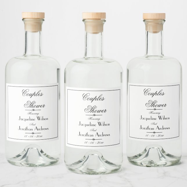 Par Bröllopsfest Enkla Eleganta Namn Skript Chic Spritflaskor Etikett (Flaskor)