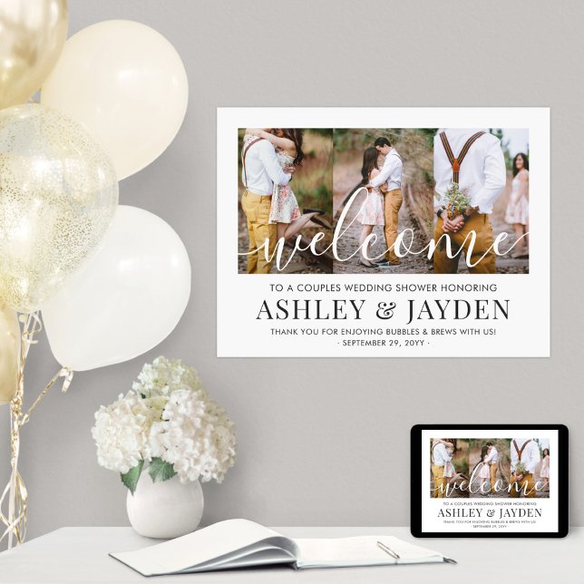 Par Bröllopsfest Firande Välkomstmanus 3 Foto Poster (Skapare uppladdad)