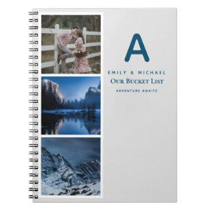 Par BUCKET LIST Photo Collage Newlyed Journal Anteckningsbok