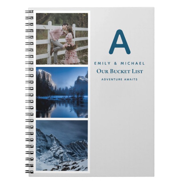 Par BUCKET LIST Photo Collage Newlyed Journal Anteckningsbok (Framsidan)