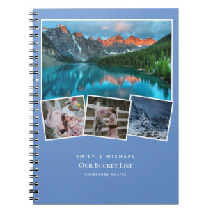Par BUCKET LIST Photo Collage Newlyed Journal Anteckningsbok