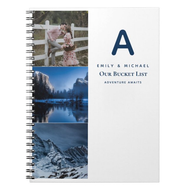 Par BUCKET LIST Photo Collage Newlyed Journal Anteckningsbok (Framsidan)